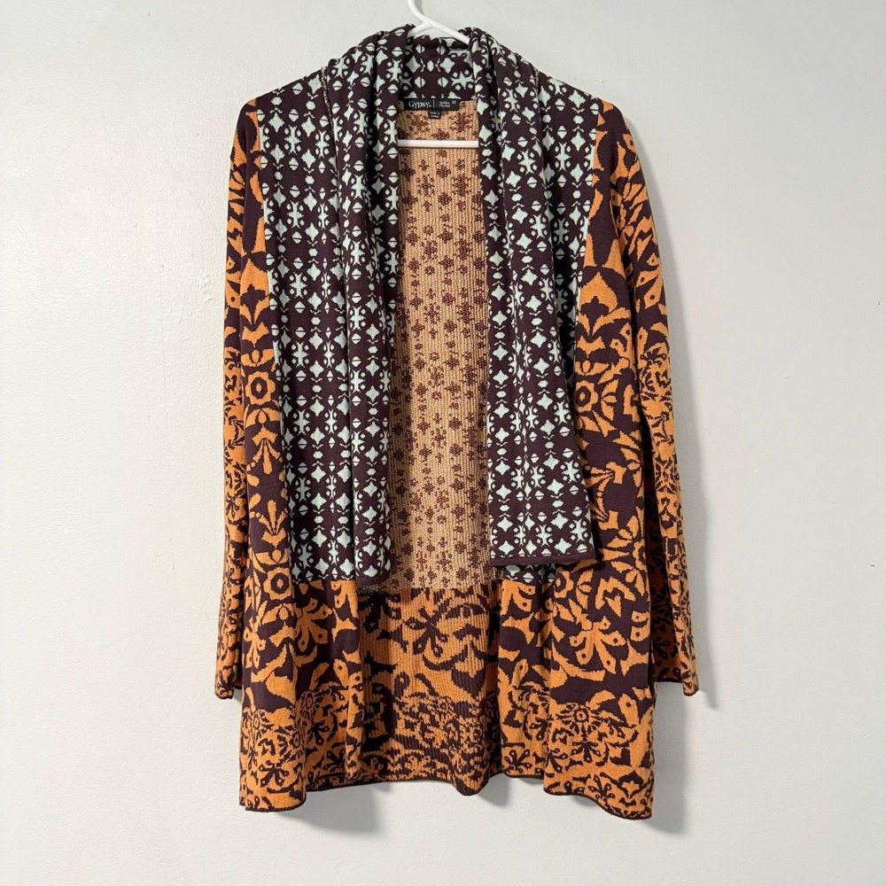 GYPSY‎ 05 Orvieto Drape Cardigan Sweater Cashmere Knit Blend Boho Festival Sz XS